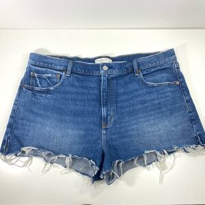 Abercrombie & Fitch The Mom Short High Rise Denim Cutoffs Jean Shorts 34 18